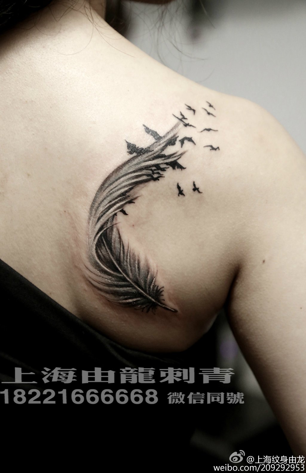 男生后背翅膀纹身图案内容图片分享